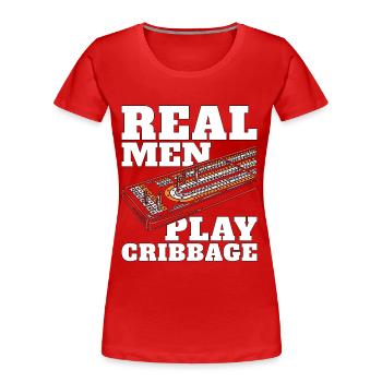 Cribbage Real Men Play Cribbage Loves Board Game - Frauen Premium Bio T-Shirt - Rot - Vorne - Mia (176cm)
