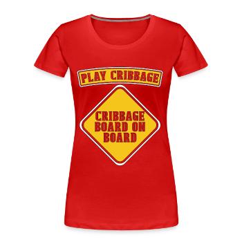 Cribbage Board On Board Playing Cards Tournament - Frauen Premium Bio T-Shirt - Rot - Vorne - Mia (176cm)