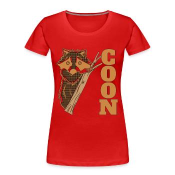 Raccoon Hunting Coon Hunting Dogs Raccoon Hunter - Frauen Premium Bio T-Shirt - Rot - Vorne - Mia (176cm)