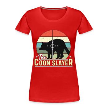 Raccoon Hunting The Coon Slayer Southern Hunting - Frauen Premium Bio T-Shirt - Rot - Vorne - Mia (176cm)