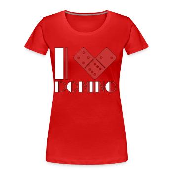 Dominos J’adore Domino Jeu de société Jeu de famille - T-shirt bio Premium Femme - rouge - Devant - Mia (176cm)