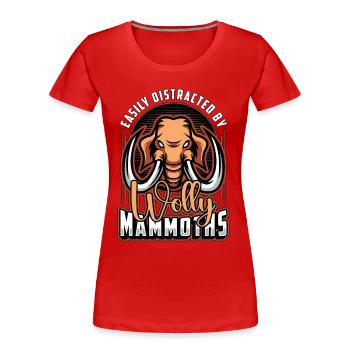 Mammouth laineux facilement distrait par les temps primitifs - T-shirt bio Premium Femme - rouge - Devant - Mia (176cm)