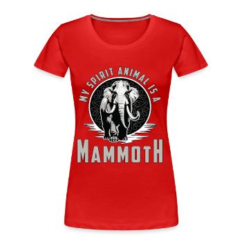 Mammouth laineux Mon animal spirituel est un animal préhistorique - T-shirt bio Premium Femme - rouge - Devant - Mia (176cm)