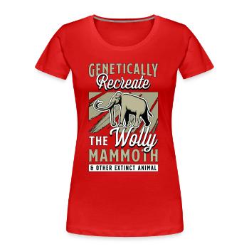 Le mammouth laineux recrée génétiquement l’âge de pierre - T-shirt bio Premium Femme - rouge - Devant - Mia (176cm)