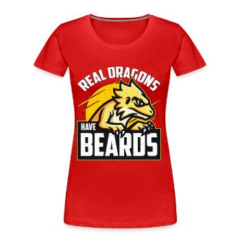 Bearded Dragon Real Dragons Have Beards Lizards - Frauen Premium Bio T-Shirt - Rot - Vorne - Mia (176cm)