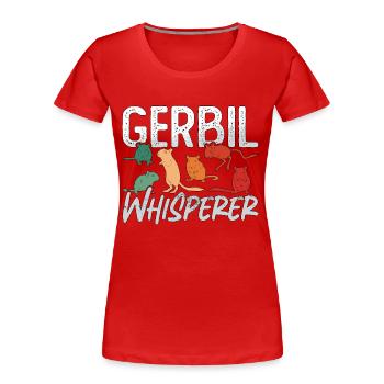 Gerbil Whisperer Rodent Animals Hamster Racing Rat - Women's Premium Organic T-Shirt - red - Front - Mia (176cm)