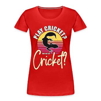 Leopard Gecko Play Cricket Why Not Eat Reptiles - Frauen Premium Bio T-Shirt - Rot - Vorne - Mia (176cm)