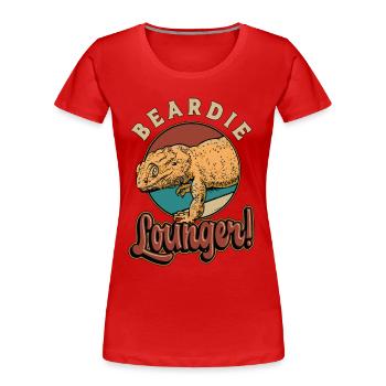 Bearded Dragon Beardie Lounger Herpetology Lizard - Frauen Premium Bio T-Shirt - Rot - Vorne - Mia (176cm)