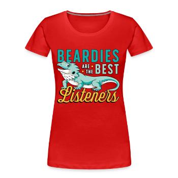 Les barbus de dragon barbus sont les meilleures têtes de dragon - T-shirt bio Premium Femme - rouge - Devant - Mia (176cm)