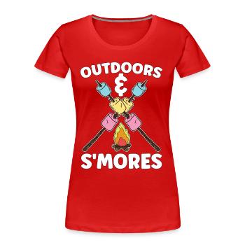 S'mores Outdoors & S'mores Roasting Marshmallows - Frauen Premium Bio T-Shirt - Rot - Vorne - Mia (176cm)