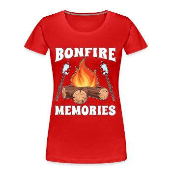 S'mores Bonfire Memories Glamping Marshmallows - Women's Premium Organic T-Shirt - red - Front - Mia (176cm)
