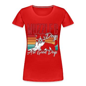 Service Dog Trainer Muzzled Dogs Are Dog Handler - Women's Premium Organic T-Shirt - red - Front - Mia (176cm)