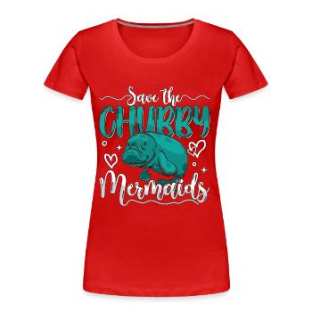 Dugong Sauver Les Sirènes Potelées Mammifères Marins - T-shirt bio Premium Femme - rouge - Devant - Mia (176cm)