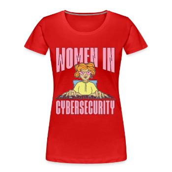 Cybersecurity Women In Cybersecurity Programming - Frauen Premium Bio T-Shirt - Rot - Vorne - Mia (176cm)