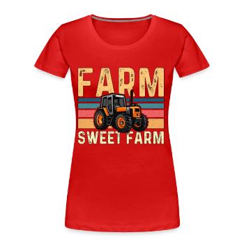 Moissonneuse-batteuse Farm Sweet Farm Farmer Moissonneuse-batteuse - T-shirt bio Premium Femme - rouge - Devant - Mia (176cm)