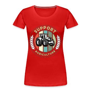 Moissonneuse-batteuse Soutien Agriculture Agriculture Vie Agriculteur - T-shirt bio Premium Femme - rouge - Devant - Mia (176cm)