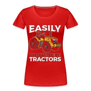 La moissonneuse est facilement distraite par une machine agricole - T-shirt bio Premium Femme - rouge - Devant - Mia (176cm)
