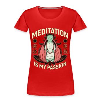 Meditation Is My Passion Spiritual Turtle Lover - Frauen Premium Bio T-Shirt - Rot - Vorne - Mia (176cm)
