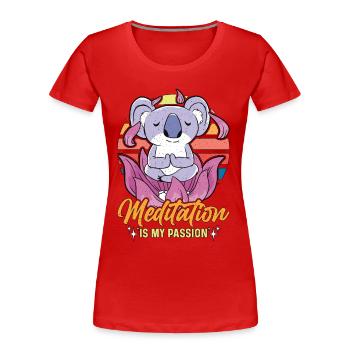 Meditation Is My Passion Relaxation Koala Lover - Frauen Premium Bio T-Shirt - Rot - Vorne - Mia (176cm)