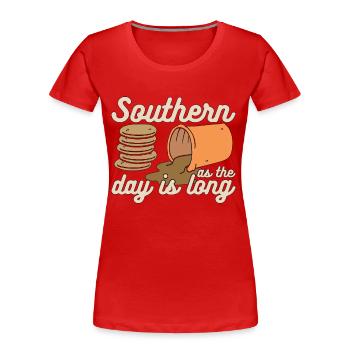 Biscuits Et Sauce Sud Comme L’amateur De Biscuits - T-shirt bio Premium Femme - rouge - Devant - Mia (176cm)