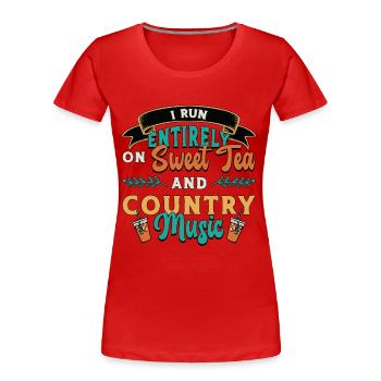 Thé sucré Je cours entièrement sur Sweet Southern Country - T-shirt bio Premium Femme - rouge - Devant - Mia (176cm)