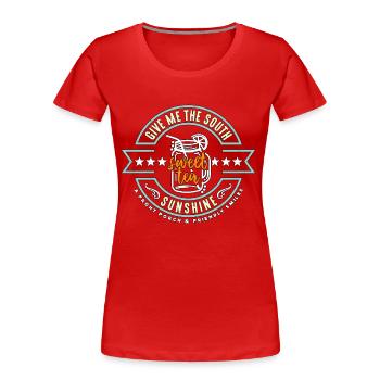 Thé sucré Donnez-moi la nourriture sucrée du Sud - T-shirt bio Premium Femme - rouge - Devant - Mia (176cm)