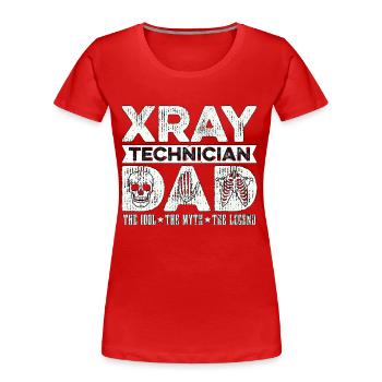 Technicien en radiologie Papa L’idole Radiologue Technicien en radiologie - T-shirt bio Premium Femme - rouge - Devant - Mia (176cm)
