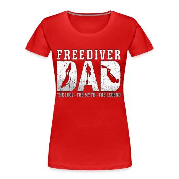 Freediving Freediver Dad The Idol The Apnea Diver - Frauen Premium Bio T-Shirt - Rot - Vorne - Mia (176cm)