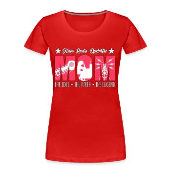 Opérateur Radio Amateur Maman L’Idole L’Opérateur Radio - T-shirt bio Premium Femme - rouge - Devant - Mia (176cm)