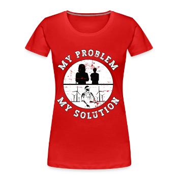Wind Turbine Tech My Problem My Pictogram Dad Mom - Frauen Premium Bio T-Shirt - Rot - Vorne - Mia (176cm)