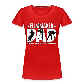 Filmmaker Dad The Idol The Myth The Movie Director - Women's Premium Organic T-Shirt - red - Front - Mia (176cm)
