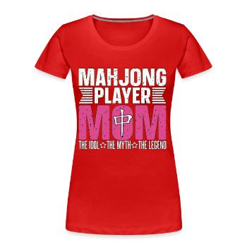 Mahjong Player Mom The Idol The Myth Loves Mahjong - Women's Premium Organic T-Shirt - red - Front - Mia (176cm)