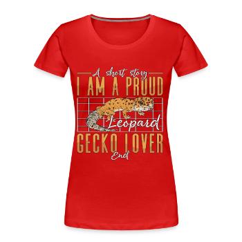Léopard Gecko amant une histoire courte propriétaire de reptile - T-shirt bio Premium Femme - rouge - Devant - Mia (176cm)