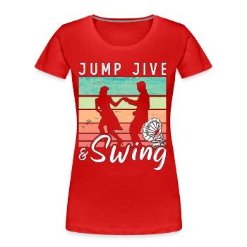 Swing Dance Jump Jive & Retro Dancing Swing Dancer - Frauen Premium Bio T-Shirt - Rot - Vorne - Mia (176cm)