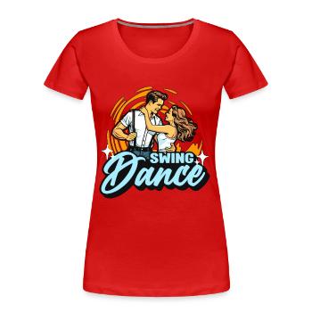 Swing Dance Lindy Hop Couple Dancing Swing Dancer - Frauen Premium Bio T-Shirt - Rot - Vorne - Mia (176cm)