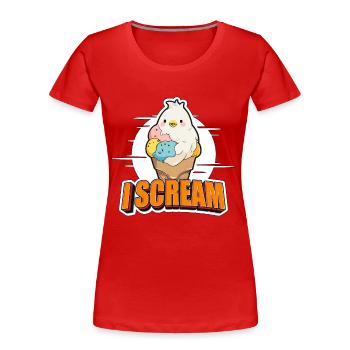 Calopsittes I Scream Birdwatcher Calopsitte Amoureux - T-shirt bio Premium Femme - rouge - Devant - Mia (176cm)