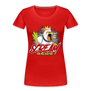 Calopsitte Scream Machine Perruche Calopsitte Lover - T-shirt bio Premium Femme - rouge - Devant - Mia (176cm)