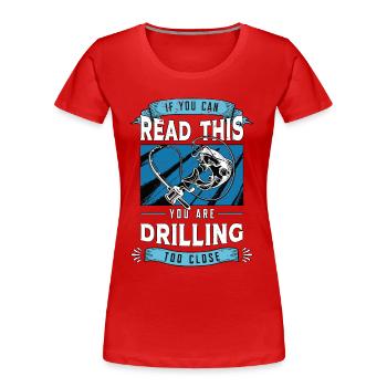 Pêche sur glace Si vous pouvez lire ceci, vous Amateur de pêche - T-shirt bio Premium Femme - rouge - Devant - Mia (176cm)