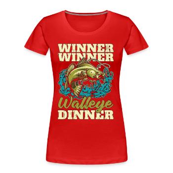 Walleye Fishing Winner Winner Walleye Boating - Frauen Premium Bio T-Shirt - Rot - Vorne - Mia (176cm)