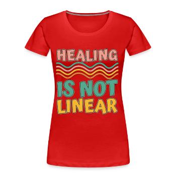 La guérison par un psychiatre n’est pas une psychothérapie linéaire - T-shirt bio Premium Femme - rouge - Devant - Mia (176cm)