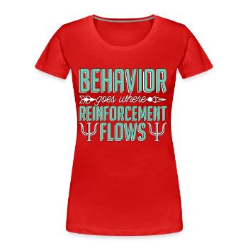 Le comportement psychologique à l’école va là où le psychothérapeute va - T-shirt bio Premium Femme - rouge - Devant - Mia (176cm)