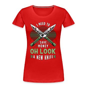 Forgeage de la lame dont j’ai besoin pour économiser de l’argent Blade Crafter - T-shirt bio Premium Femme - rouge - Devant - Mia (176cm)