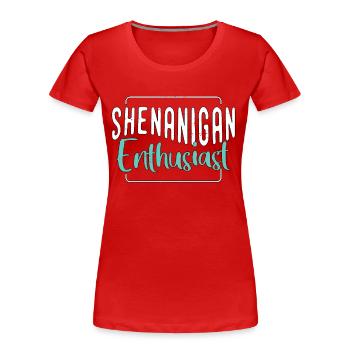 Coordonnatrice d’événements Organisateur de manigances enthousiastes - T-shirt bio Premium Femme - rouge - Devant - Mia (176cm)