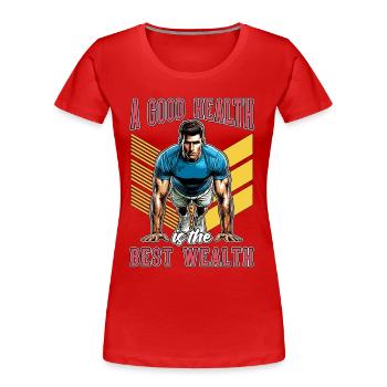 Coach de santé Une bonne santé est le meilleur entraînement - T-shirt bio Premium Femme - rouge - Devant - Mia (176cm)
