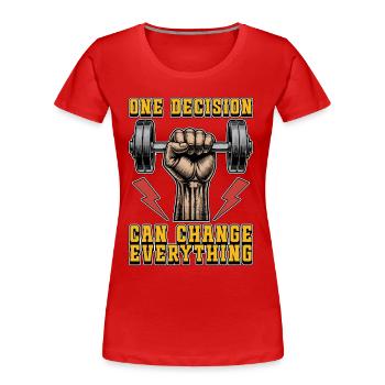 Health Coach One Decision Can Change Fitness Coach - Frauen Premium Bio T-Shirt - Rot - Vorne - Mia (176cm)