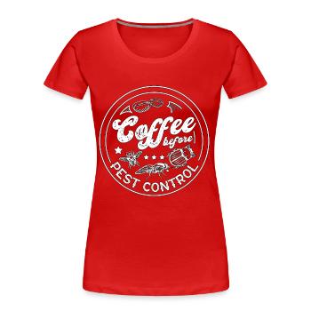 Lutte antiparasitaire Café Gestion parasitaire Amateur de café - T-shirt bio Premium Femme - rouge - Devant - Mia (176cm)