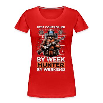 Lutte antiparasitaire par semaine Pulvérisation Insectes Désinfecteur - T-shirt bio Premium Femme - rouge - Devant - Mia (176cm)