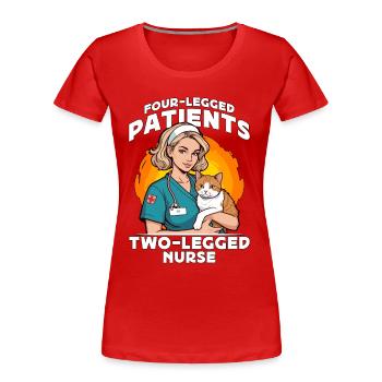 Veterinary Nurse Four-Legged Patients Veterinarian - Women's Premium Organic T-Shirt - red - Front - Mia (176cm)