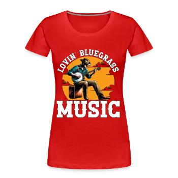 Lovin' Bluegrass Music String Instrument Musician - Frauen Premium Bio T-Shirt - Rot - Vorne - Mia (176cm)