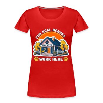 Animal Shelter Fur Real Heroes Work Foster Home - Frauen Premium Bio T-Shirt - Rot - Vorne - Mia (176cm)